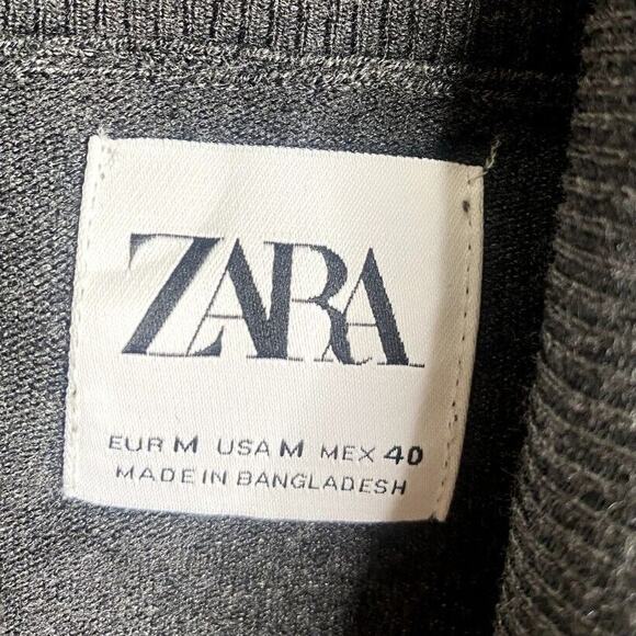 NWT Zara Men's Long Sleeve Turtle Neck Ribbed Trim Soft Sweater M Grey #4064 - Picture 10 of 16